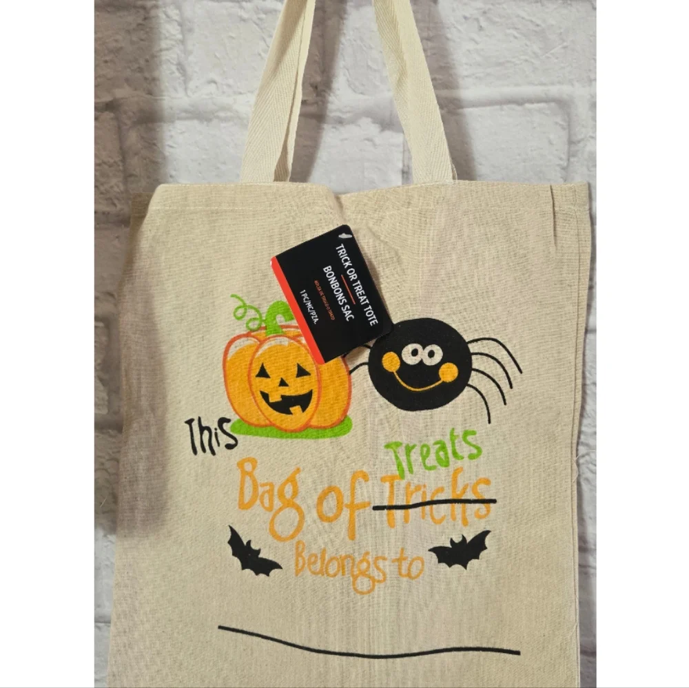 Halloween Trick or Treat Canvas Tote Bag 3 Piece